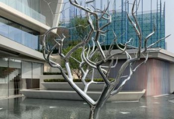 抽象枯樹(shù)枝雕塑廠家 房地產(chǎn)小品 戶(hù)外不銹鋼枯樹(shù)枝雕塑廠