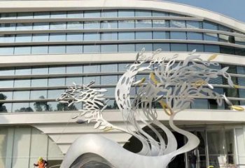 烤漆樹(shù)葉子雕塑廠家 公園噴漆小品  戶外不銹鋼樹(shù)葉子雕塑廠