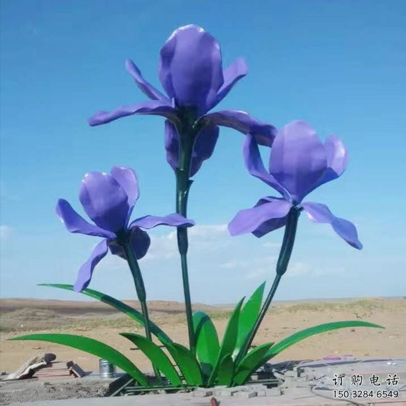 抽象百合花雕塑廠家 創(chuàng)意小品 戶外不銹鋼百合花雕塑廠
