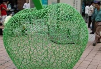 鏤空蘋果雕塑廠家 園林廣場(chǎng)小品 戶外不銹鋼蘋果雕塑廠