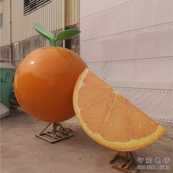 廣場橘子雕塑廠家 彩繪小品 仿真橘子雕塑廠