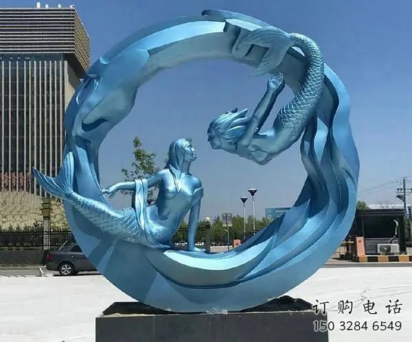 烤漆美人魚雕塑廠家 公園體育小品 大型不銹鋼美人魚雕塑價(jià)格