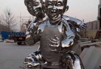 鏡面兒童雕塑廠家 大型擺件 廣場(chǎng)不銹鋼兒童雕塑廠