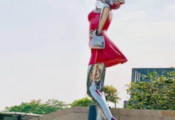 創(chuàng)意女孩雕塑廠(chǎng)家 現(xiàn)代廣場(chǎng)小品 公園不銹鋼女孩雕塑廠(chǎng)