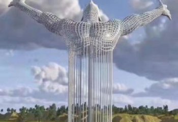 創(chuàng)意少女雕塑廠家 鏤空現代小品 公園不銹鋼少女雕塑廠