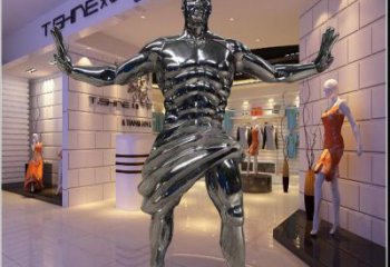 中式男子雕塑廠家  鏡面小品擺件 游樂場(chǎng)不銹鋼男子雕塑廠