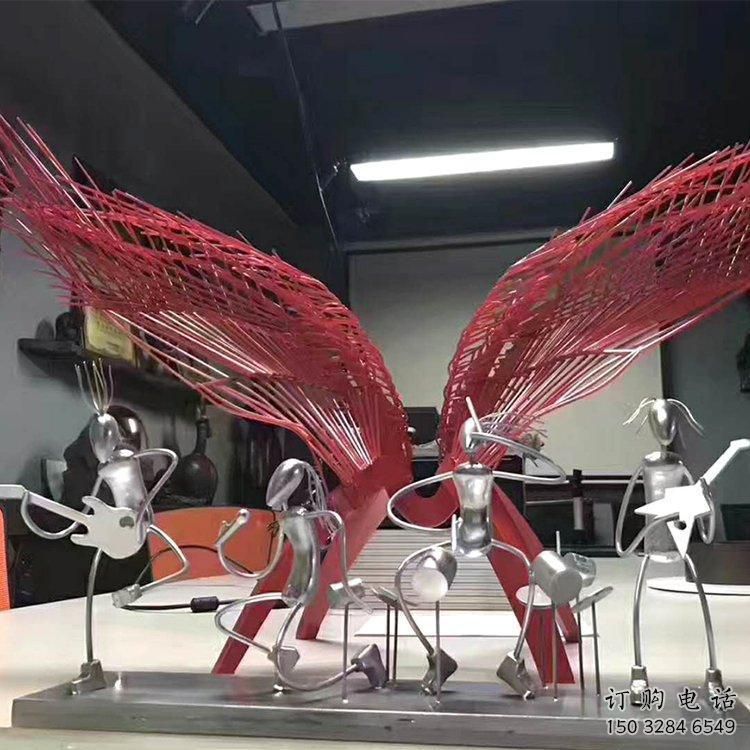 抽象音樂(lè)人雕塑廠家  幾何小品  異形不銹鋼音樂(lè)人雕塑廠