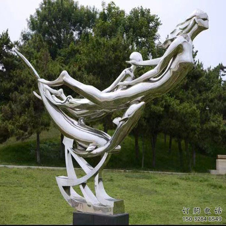 戶外美人魚(yú)雕塑廠家 鏡面公園小品  廣場(chǎng)不銹鋼美人魚(yú)雕塑廠