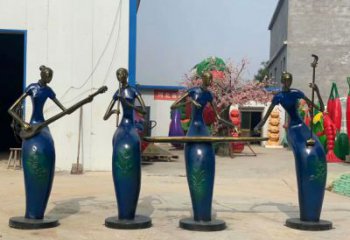 彩繪樂(lè)隊(duì)雕塑廠家  公園擺件 街頭樂(lè)隊(duì)雕塑廠