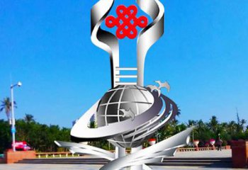 大型地標(biāo)雕塑廠家 鍛造小品  現(xiàn)代鏡面不銹鋼地標(biāo)雕塑