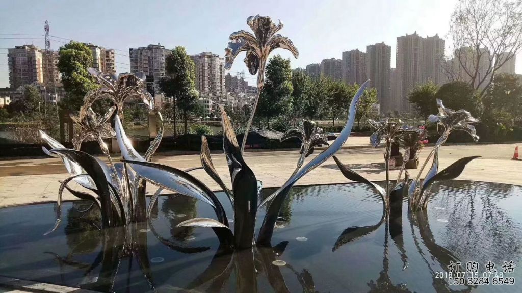 廣場(chǎng)蘭花雕塑廠家  戶外花卉小品  大型不銹鋼蘭花雕塑廠