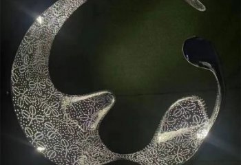 水滴雕塑廠家，鏤空燈光工藝，現(xiàn)代不銹鋼水滴雕塑