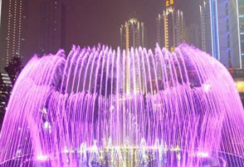 噴泉雕塑廠家，彩色燈光水景，不銹鋼燈光噴泉雕塑廠家