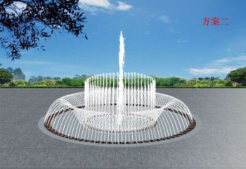 選用噴泉雕塑，燈光數(shù)控效果，公園廣場(chǎng)大型噴泉雕塑