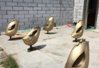 浙江室內(nèi)鳥類雕塑，景觀題材，鍍銅工藝