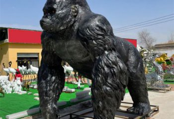 河北酒店猩猩雕塑，家禽主題，鍍銅工藝