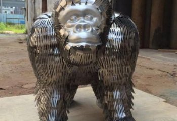 浙江庭院猩猩雕塑，動(dòng)物主題，拉絲工藝