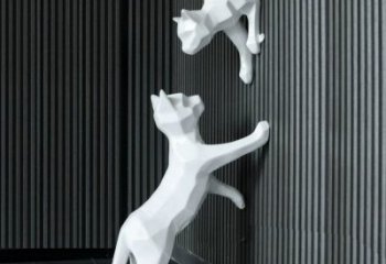 供應(yīng)售樓部貓咪雕塑，噴砂發(fā)光雕塑，彩繪題材