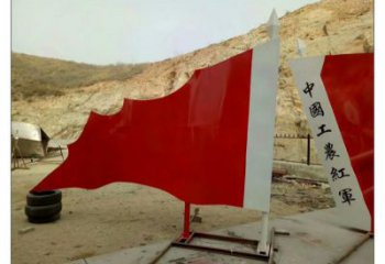 供應(yīng)房地產(chǎn)紅旗雕塑廠家，革命黨建雕塑，烤漆工藝