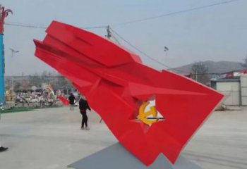 售樓部黨徽雕塑生產(chǎn)商，戶外景觀雕塑，烤漆題材