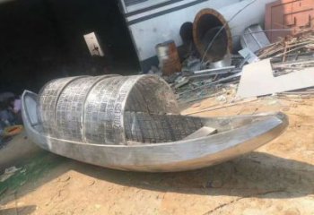 室內(nèi)景觀雕塑加工廠，拉絲帆船雕塑，抽象效果