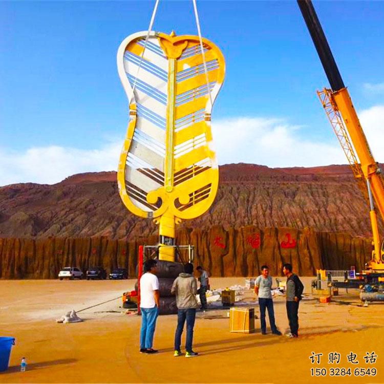 預(yù)定步行街扇子雕塑 游樂場(chǎng)景觀雕塑 鑄造扇形雕塑