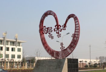 彩繪愛(ài)心雕塑供需廠家 電鍍現(xiàn)代雕塑 公園雕塑