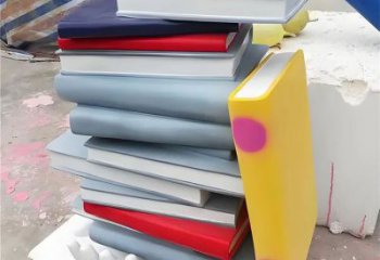 書雕塑廠家，重疊造型結(jié)構(gòu)，公園戶外不銹鋼雕塑 (1)