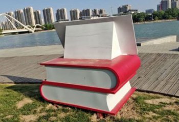 書雕塑廠家，重疊造型結(jié)構(gòu)，公園戶外不銹鋼雕塑 (7)