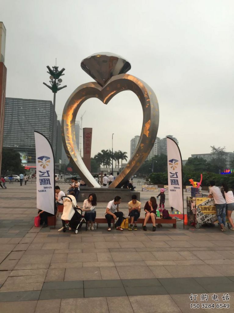供需指環(huán)雕塑 標(biāo)識(shí)校園戒指環(huán)雕塑 商業(yè)街標(biāo)識(shí)雕塑體系