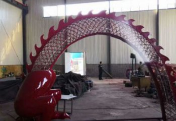 大門(mén)雕塑 抽象藝術(shù)雕塑 烤漆拱門(mén)雕塑實(shí)景圖