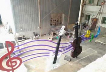 音符雕塑生產商 電鍍現(xiàn)代小品 公園雕塑