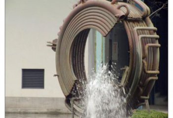 旱地噴泉雕塑，抽象圓環(huán)水景理念