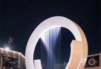 圓環(huán)噴泉雕塑，水景藝術原理，水景圓環(huán)雕塑廠家