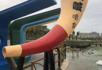 吶喊噴泉雕塑，聲控變頻藝術(shù)形式