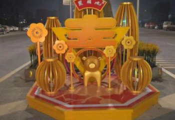 現(xiàn)代春字雕塑承接，慶典風(fēng)格，不銹鋼春字雕塑廠