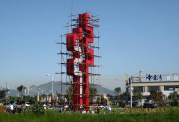 古文字雕塑精選，陸地?cái)[件，不銹鋼古文字雕塑生產(chǎn)廠家