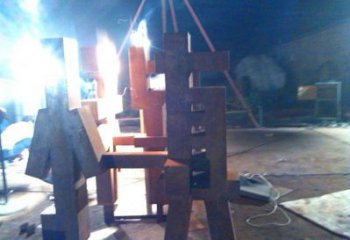 現(xiàn)代萬字雕塑展品，室外軟裝，展示不銹鋼萬字雕塑廠家