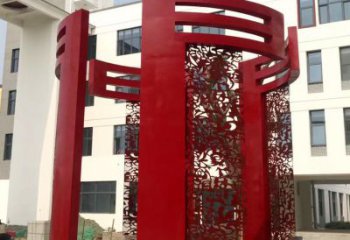 鏤空門(mén)套雕塑，烤漆工藝，不銹鋼鏤空門(mén)套雕塑
