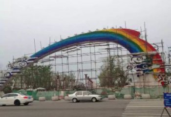 祥云大門(mén)雕塑，城市地標(biāo)建筑，不銹鋼祥云大門(mén)雕塑