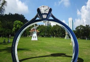 戒指大門雕塑，現(xiàn)代景觀小品，不銹鋼戒指拱門雕塑