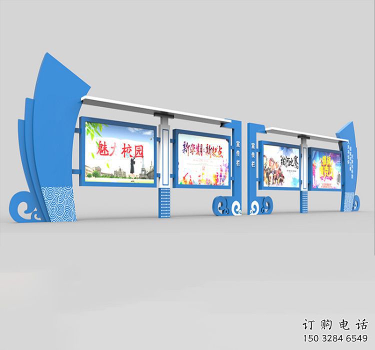 櫥窗宣傳欄雕塑，學(xué)校文化體系展示