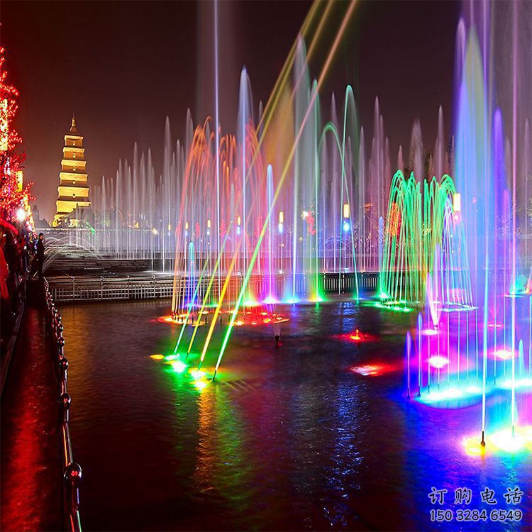 選定噴泉雕塑，燈光數(shù)控效果，水景藝術(shù)雕塑