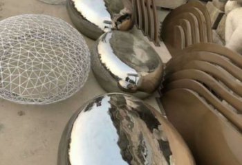 廣場坐凳雕塑，抽象景觀雕塑，鏡面效果