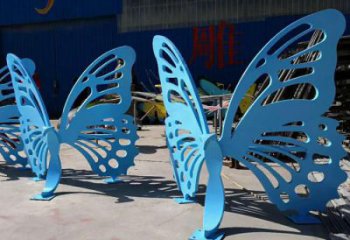 現(xiàn)代藝術(shù)美陳蝴蝶坐凳雕塑，鏤空工藝制作