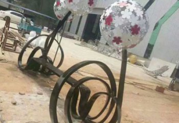 蒲公英坐凳雕塑廠家，烤漆工藝，廣場藝術擺件
