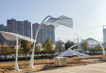 花型廊架雕塑，不銹鋼景觀廊架雕塑小品