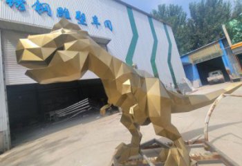 抽象恐龍雕塑供應(yīng)，花園小品，幾何恐龍雕塑制作廠家