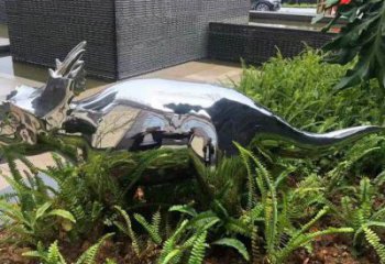 藝術(shù)恐龍雕塑觀賞型，街景小品，鏡面恐龍雕塑主題常用