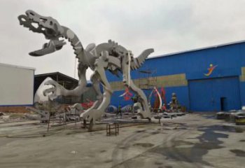 地產(chǎn)恐龍雕塑定做，城區(qū)小品，景觀恐龍骨架雕塑定價(jià)